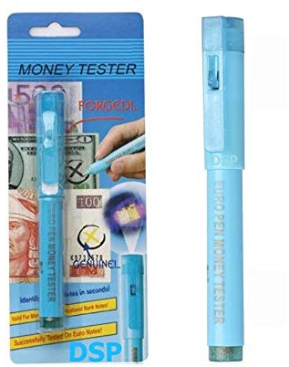 2in1 UV Light Money Tester Marker Counterfeit Fake Bank Notes Detector Pen Pound & Euro Old and New Polymer Notes