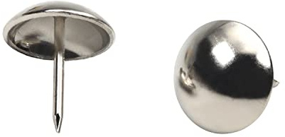 MroMax 20 Stück Polsternägel, 1,9 cm Kopfdurchmesser, Eisen, moderner Stil, Metall, runde Daumennadeln, 2,1 cm Höhe, für Möbeldekoration, Stuhl, Hardware, Korkplatte, Sofa, Kopfteile, Silberton