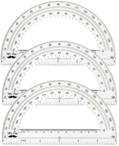 Mr. Pen- Protractor Set, 6, 3 Pack, Clear Plastic Protractors for Measuring Angles, 180° Small Protractor for Students, School, Math, Geometry, Drafting & Technical Drawing