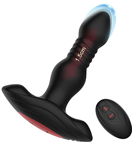 Schub Anal Vibratoren, Buttplug mit 10 Vibrationsmodus & 3 Pulsmodus, Fernbedienung Analvibratoren, Prostata Stimulator mit Wasserdichtes Silikon, Anal Sexspielzeug für Männer, Frauen & Paare