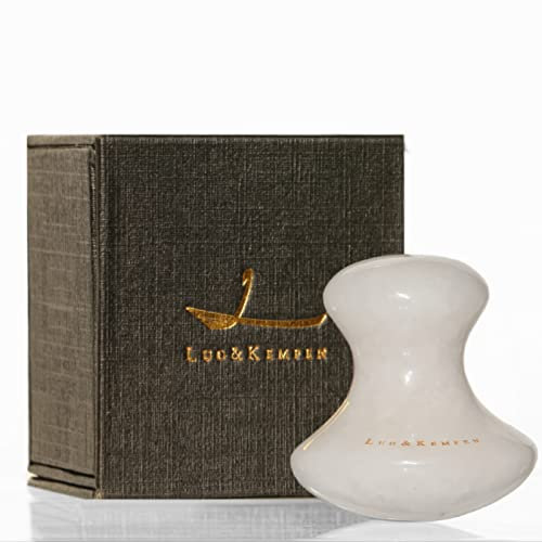 Luo&Kempen® Edelstein-Trigger I 100% Natürlich I Jade I Rosenquarz I Anti-Aging I Triggerpunkt Drücker I Gua Sha I Massage I SPA I Akupressur I Faszien I (Schneequarz)