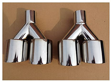 Auspuffblenden Edelstahl-Auspuffblende Auspuffrohr-Muffe Universelle Autogröße FÜR Helle 90mm Dual-Einlass54mm-Auslass90mm Auspuffrohr