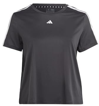 Adidas Damen AEROREADY Train Essentials 3-Stripes Tee (Plus Size), Black/White, XXL Plus