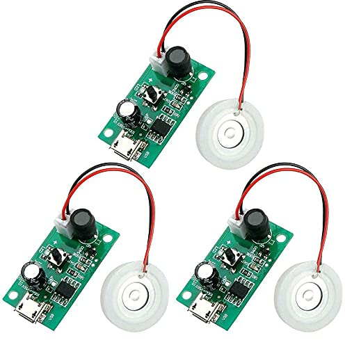 Ghulumn 3 StüCk Hersteller ZerstäUber Platte mit 5V USB Luftbefeuchter Modul Integrierter Schaltkreis Leiterplatten Treiber mit Zeit Schalter