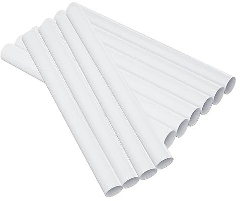8 White Radiator Pipe Cover | 200mm x 15mm Collar Cover Guard Sleeves | Radiator Sleeves No Painting Or Mess Cut to Length