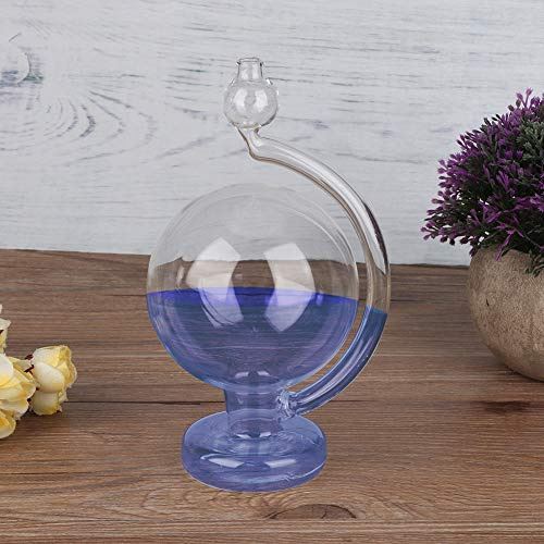 Storm Glass Forecaster Predicting Weather Forecasting Home Ornament, Creative Globe-Shaped Storm Glass Bottle Desktop Weather Station Weather Predictor Stunning Decoration, Blue