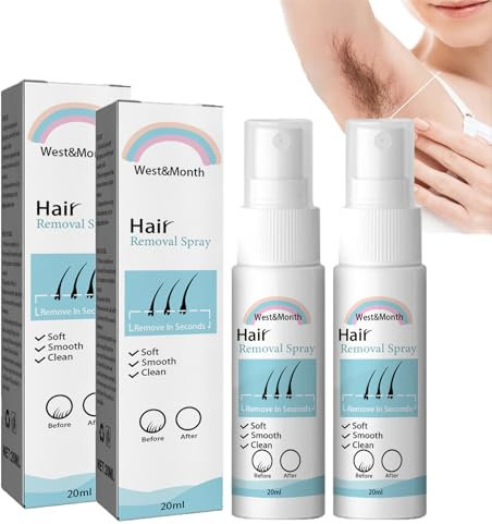 2Pcs Spray per la Depilazione del Corpo, Hair Removal Spray, Crema Depilatoria, Rimozione Delicata dei Capelli per Ascelle, Braccia, Gambe, Prodotto Depilatorio non Irritante per Donne e Uomini