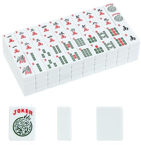 GUSTARIA American Mahjong Tiles Set, Mah Jongg Juego con 166 Azulejos Blancos Premium de 1.2 Pulgadas (Solo Juego)