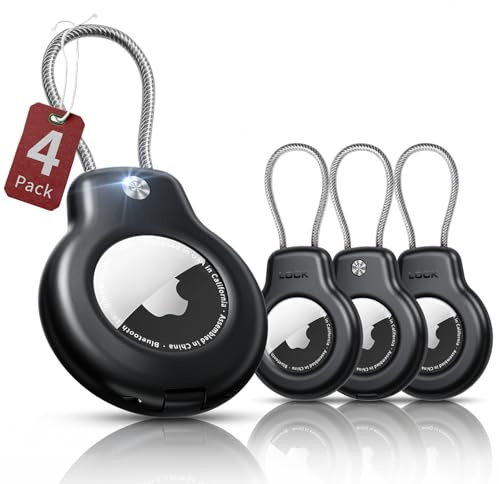 SPGUARD Stück für AirTag Schlüsselanhänger für Apple AirTag 2&1 Gen | Air Tag Anhänger Secure Halter mit Kabel, AirTags Lock Case für Schlüssel, Gepäck, Rucksäcke & mehr