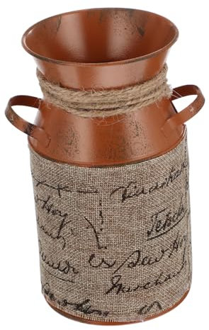 CAXUSD Vintage Blumentopf Eisentrommel Garteneimer Aus Eisen Retro Eimer Eimerschmuck Behälter Für Pflanzen Und Alltagsgegenstände Handwerklich Verarbeitet