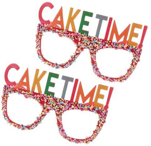 Cabilock 2St Brillenkuchen spaß licht an pferdeparty cakesicles Geburtstagsbrille Requisiten Alles zum Geburtstag Brille Geburtstage Sonnenbrille lustige Sonnenbrille STK rot