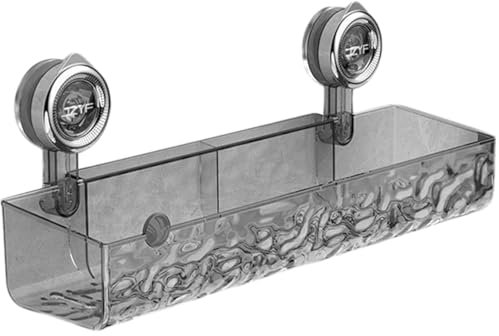 BOBOZHONG Suction Cup Storage Rack, Shower Caddy, Bathroom Storage Shelf, No-Drill Wall Mounted, Grey