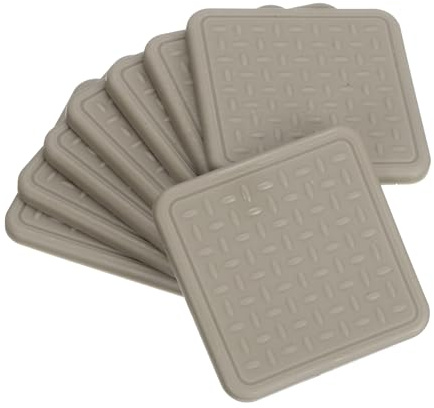 sourcing map 8Pcs Non-Slip Furniture Pads, 1.97 Square Anti Skid Rubber Caster Cups, Anti-Sliding Furniture Coasters, Anti Slide Floor Protectors Pads for Bed Couch Table (Beige)