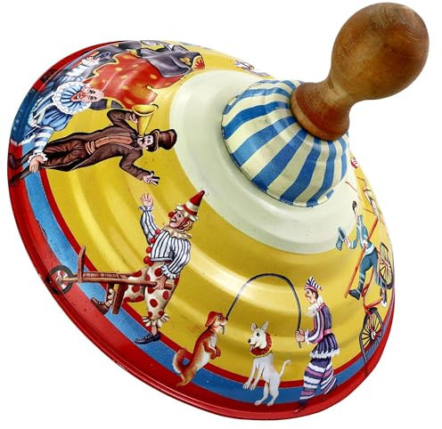 Freak Scene Blechspielzeug - Kreisel Brummkreisel Pumpkreisel groß gelb