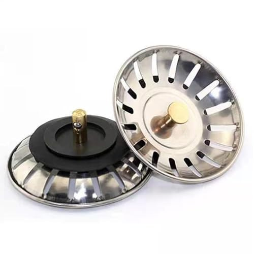 Upgraded Kitchen Sink Plug Strainer Stainless Steel Strainers Sink Plugs Replacement Drain Stoppper for Food/Hair Catcher - UK Sinks Hole Diameter 77mm