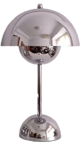 Juodkeo Flower Bud Table Lamp, 3600mAh Rechargeable Flowerpot LED Light, 3 Color Stepless Dimmable, Touch Control Bedside Lamp, for Bedroom, Living Room, Nursery,Silver