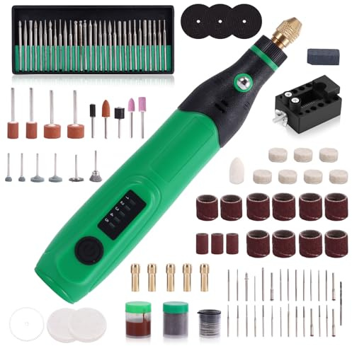 Bryzal Mini Cordless Rotary Tool, Polishing Kit with 181 Accessories, Multi-Purpose Power Rotary Multi Tool for Polishing, Engraving, Sanding, Drilling, Etching, Cutting Grinding DIY Crafts