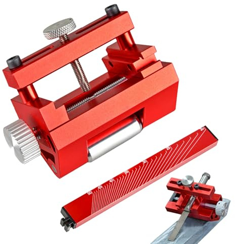 Chisel Sharpening Guide - Professional Honing Jig, Brass Rollers, Adjustable Holder Planes and Short Chisels, Compatible with Sharpening Stones and Whetstones | Workbench Table Tool Display