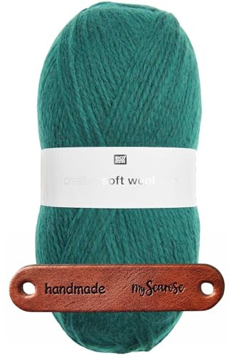 Rico Design CREATIVE SOFT WOOL ARAN ALGE Premium Wolle 100g Kuschelgarn für Wintermode und stilvolle Accessoires mit mySearose Label