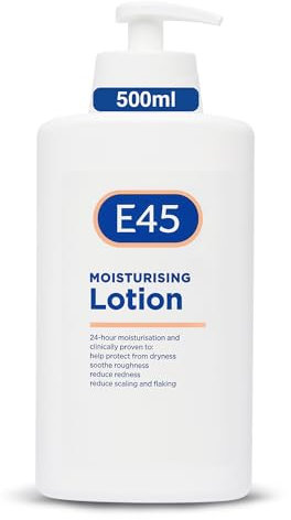 E45 Moisturising Lotion 500 ml for Dry & Sensitive Skin - Long-Lasting Hydration Protect from Dryness, Reduce Redness - Dermatological Body Moisturiser Lotion - Body Lotion - Daily Moisturiser