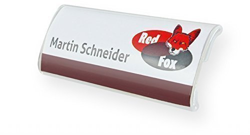 50 Unidades Profil-Placa de Acrílico Arqueado con Imán Fuerte Tamaño: 75x27mm Fijación Name Badge Placas de Nombre para Ropa