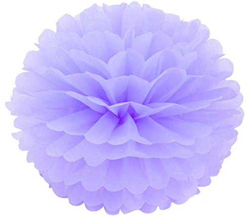 JZK 10 x Lila Pompoms Pompons, 25cm Durchmesser, Seidenpapier blume Dekoration für Wohnzimmer Hochzeit Geburtstag Babyparty Kinder Party Weihnachten Silvester