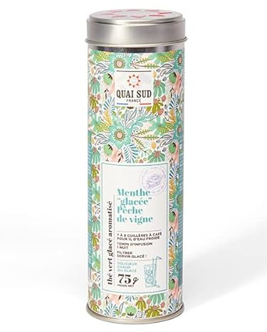 QUAI SUD Thé Vert Glacé | 75g | Pêche de Vigne - Menthe Glacée
