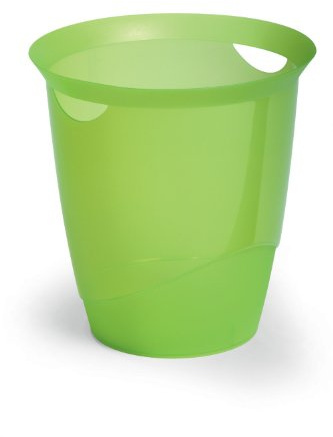 Durable 1701710017 Trend Corbeille à Papier Bureau Poignées Intégrées Plastique Vert Translucide 16 Litres Hauteur 33cm