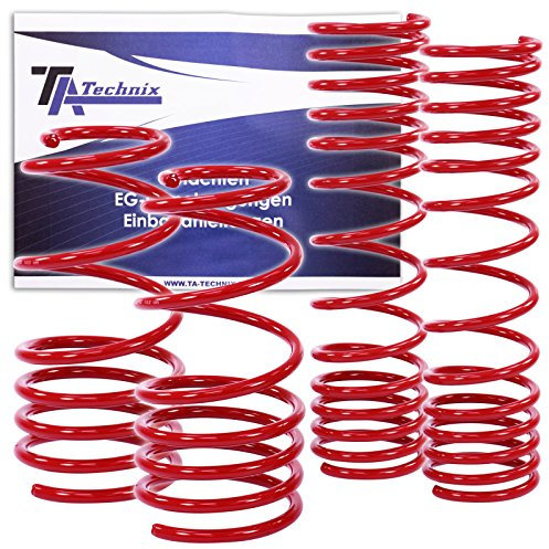 4x Muelles deportivos - suspensión deportiva – kit muelles deportivos bajos – rebaje de suspensión delantera + trasera