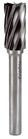 RUKO Hartmetall Frässtift Alu Form B Zylinder (ZYAS) mit Stirnverzahnung, 12 mm