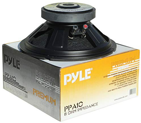 Pyle 1 WOOFER PPA10 PPA 10 altoparlante diffusore da 25,00 cm 250 mm 10 da 300 watt rms e 600 watt max impedenza 8 ohm per casa feste party, 1 pezzo