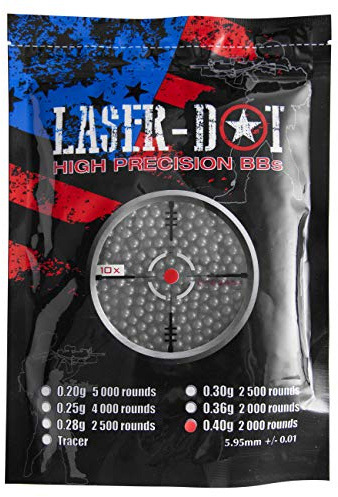 Laser Dot Airsoft- Softairkugeln 0,40g BBS 2000er Beutel schwarz Präzisons- Rundkugeln Munition