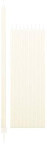 12 Candele AVORIO Mezzo Stelo - candeline in cera MAXI per torte e dolci, decorazione per feste, compleanno, matrimonio ecc.- Candela MATITA H15cm