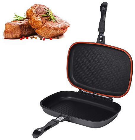 Venta loca Sartén, Flip Sartén de doble cara, Barbacoa antiadherente Herramienta de cocina Utensilios de cocina Estufa con mango anti-escaldado