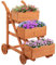 Outsunny Fioriera da Balcone Verticale a 3 Livelli, Carrello Porta Piante da Esterno Portafiori in Legno con Foro di Drenaggio e 4 Ruote, 48 x 82 x 89.5cm