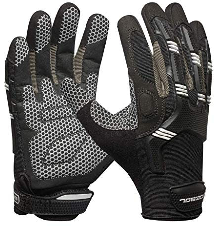 Gebol Master Impact | Arbeitshandschuhe & Sporthandschuhe mit Polsterungen und Grip | Atmungsaktive Schutzhandschuhe mit Klettverschluss | Für Damen & Herren | Größe L (Gr 9) | Schwarz | 1 Paar