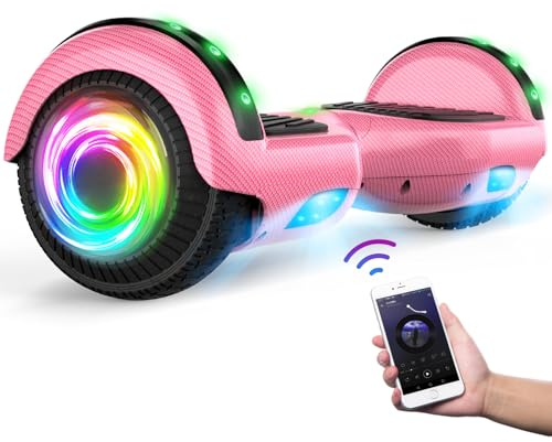 SISIGAD Hoverboard Self Balancing Scooter 6.5 Two-Wheel Self Balancing Hoverboard with Bluetooth Speaker and LED Lights Electric Scooter for Adult Kids Gift