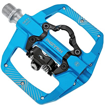 MZYRH Pedal,MTB Mountain Bike Pedals Compatible with Dual Function Sealed Clipless Aluminum 9/16 Bicycle Flat Platform with Cleats for Road, MTB (Blue)