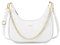 David Jones - Damen Kleine Umhängetasche - Frau Kette Schultertasche PU Leder - Handtasche Kettenhenkel Crossbody Bag - Trendy Tasche Mode Abendtasche Kettentasche Pochette Clutch Party - Weiß
