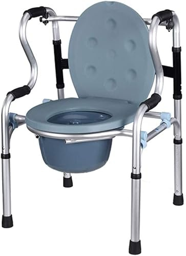 QHYTL Multifunktionell hopfällbar rollator, med frigörings- och gummihjul, lätt gåhjälp, toalettstol för äldre, vattentät sittplatta Interesting