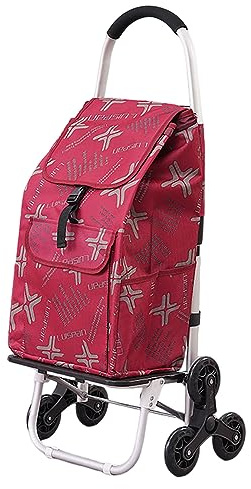 SADOMAIN Einkaufswagen Produktwagen großes Fassungsvermögen zusammenklappbarer Einkaufswagen mit 6 Geräuschlos Räder und wasserdichter Abnehmbarer Tasche,Aluminium Einkaufstrolley Treppensteiger (B)