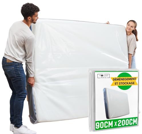My Moving Mate Matratzenhülle 90 x 200 cm für Umzug und Lagerung – Schutzhülle für Matratzen 90x200 – Matratzenhülle Aufbewahrung – Robuste, Wiederverwendbare, Reißfeste Matratzentasche
