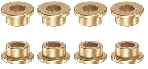 QUARKZMAN 8Stk Flansch Gleitlager Hülse Sinterbronze Buchsen 10x16x10mm | Selbstschmierende Lager mit 22x3mm Flansch Niedrigem Reibungskoeffizienten für Elektromotoren, 3D-Drucker, Maschinenbau