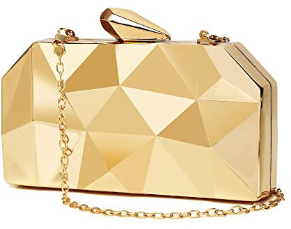 WIOLETA Kleine Umhängetasche Damen Clutch Gold Handtasche Gold Handtasche Damen Klein Elegant Goldene Clutch Tasche Gold Damen Abendtasche Gold Clutch Gold Damen Clutch Hochzeit