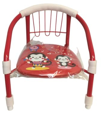 Chaise pour Enfants en Métal - Fauteuil Rembourré avec Assise Sonore et Accoudoirs (Rouge)