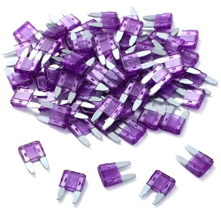 100 Pack Auto Fuses 3 AMP APM/ATM 32V Mini Blade Style Fuses 3A Short Circuit Protection Car Fuse (3 AMP)