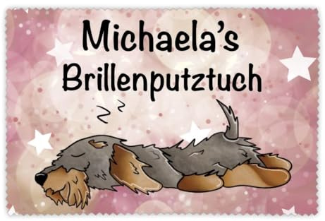 Brillenputztuch Rauhaardackel personalisiert