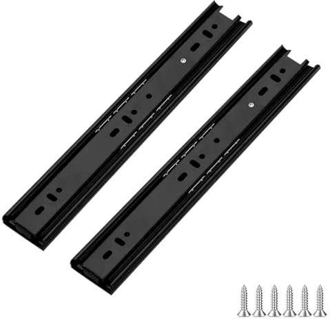 SWAYVES Hochleistungs-Schubladenschienen, Edelstahl-Gleitpuffer, Dämpfung, Dreiteilischubladenführung, Küchenschrank, Kommode, Kugellager-Schubladenschienen/Model/25Cm/9.8Inch