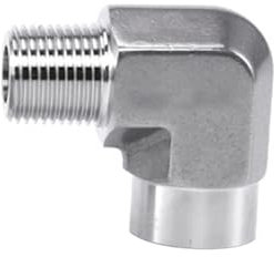 1Pcs 90 Degree Elbow Pipe Adapter 304 Stainless Steel Hose Fitting Male to Female Thread Joint for Kitchen, Garden, Caravan(1/8)