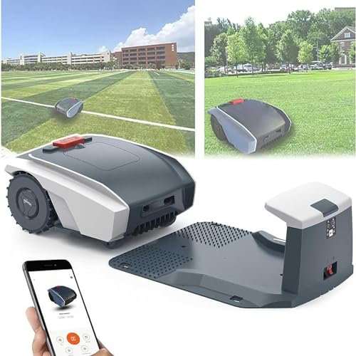 Dfdieratve Robot Lawn Mower, Garden Lawn Mower, Automatic Robotic Lawnmower with Smart Navigation, APP Controlled, WiFi Bluetooth Connection, Lawns up to 16145 Sq Ft